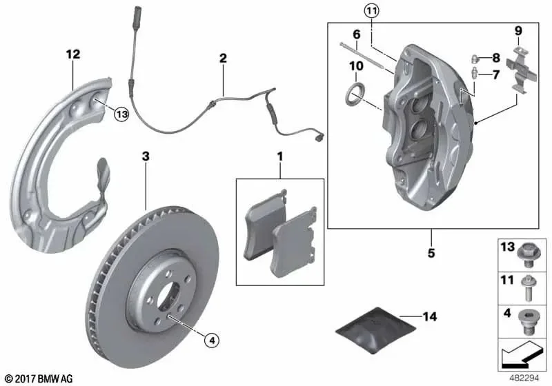 BMW F90 F91 F92 F93… İ4 Ön Fren Disk Sağ 34107915322