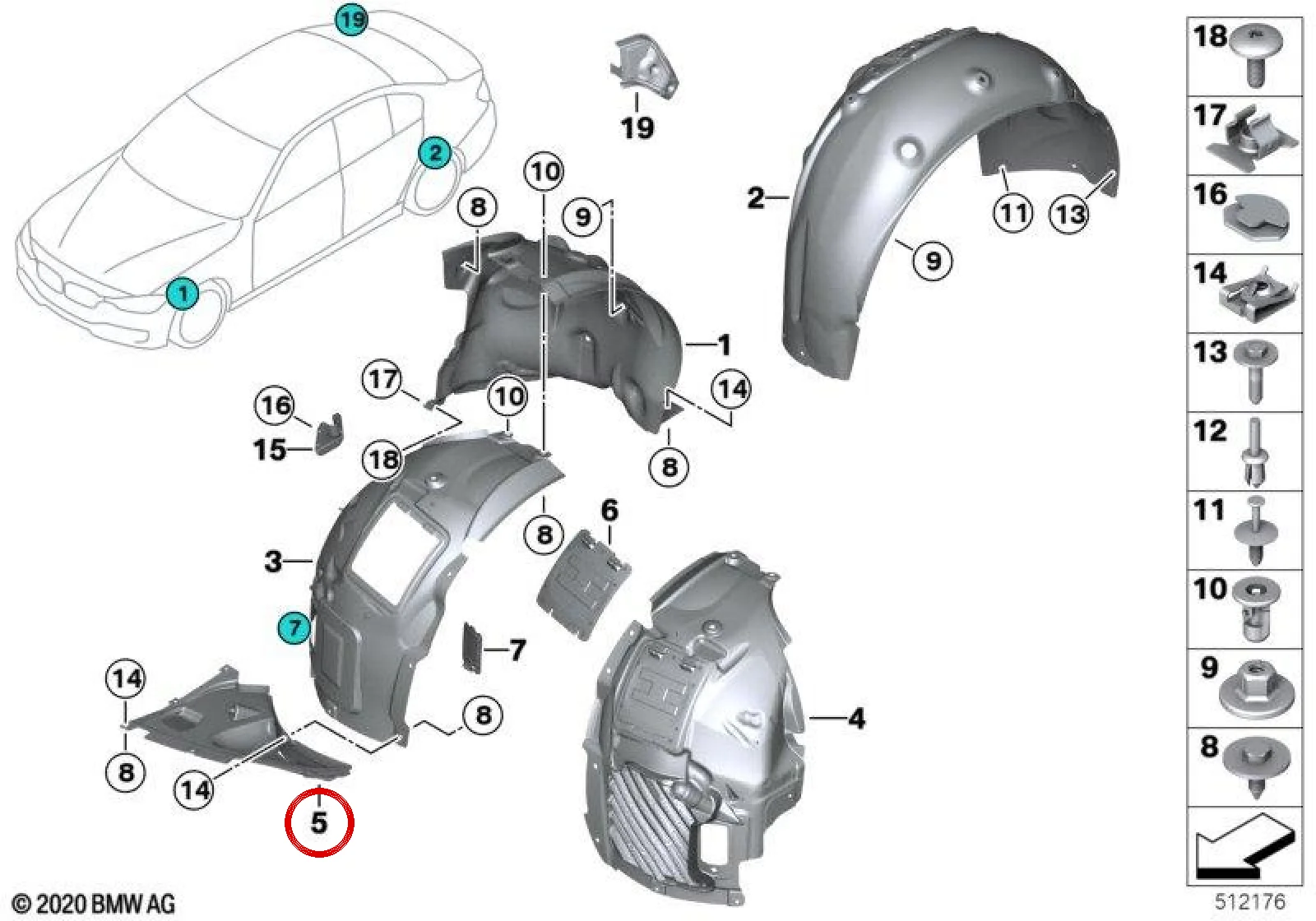 BMW 4 Serisi F32 F33 F36 Kürek Bakaliti X Drive Sol 51717260741 BMW GROUP