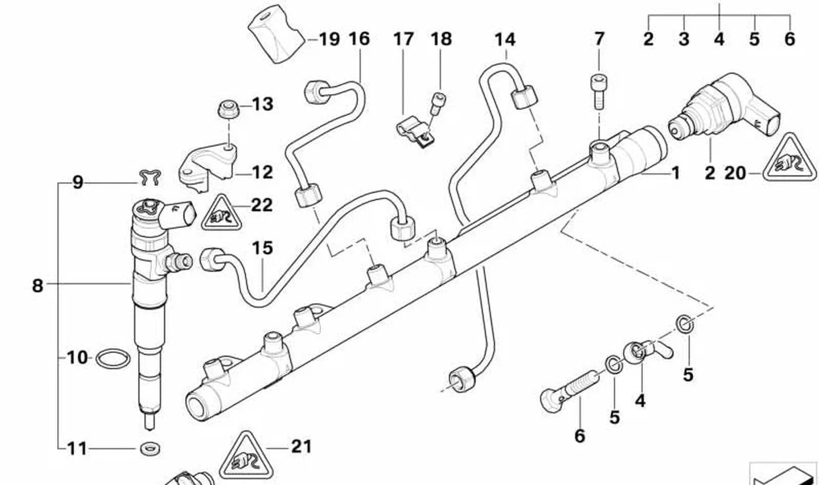 BMW M47 M47N M57… Enjektör Borusu 2/4 13537787805