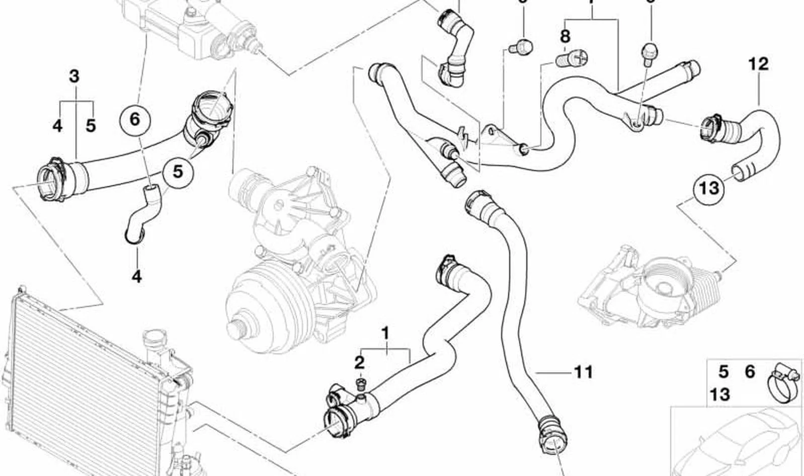 BMW E46 E60 E61 E65… M47 M47N M57… Rad. Alt Ek EGR Su Hortumu 17127789600