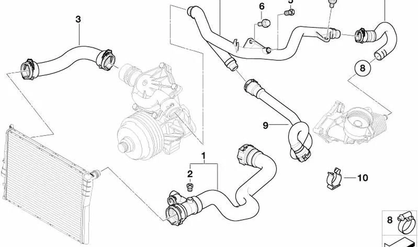 BMW X5 E53 M57 Su Hortumu 3,0D 11537789403