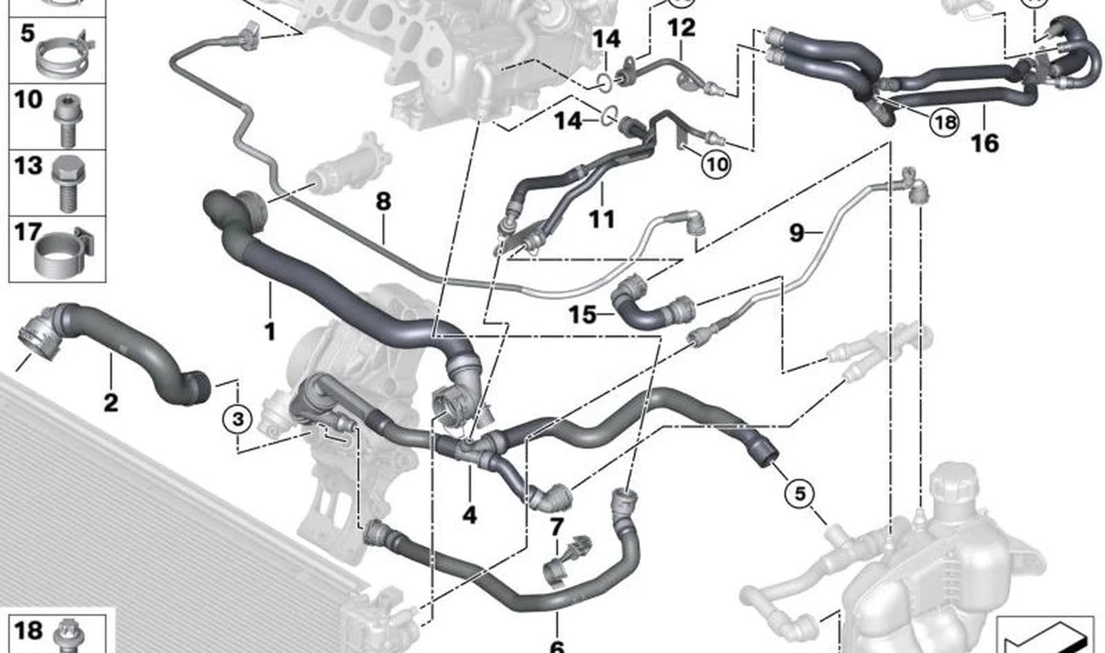 BMW MINI F56 B37 B37B Mini Su Hortumu 17128580483