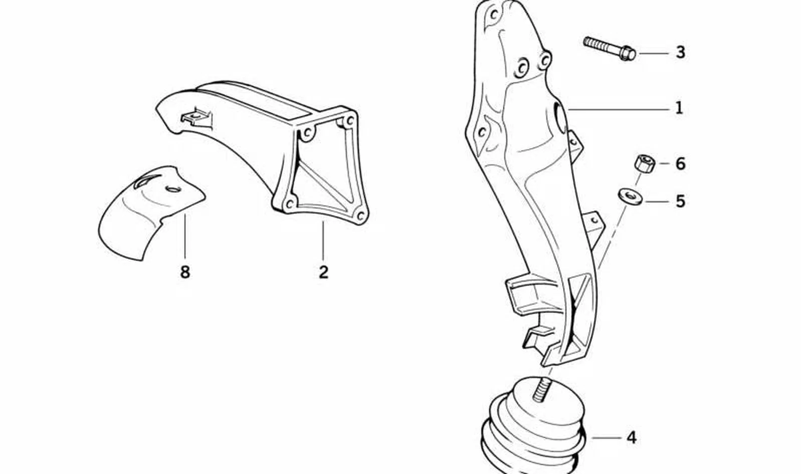 BMW 3 Serisi E36 M40 M42 M43 Motor Kulağı BağlantıSI (ALMNYM) Sağ 11811137014