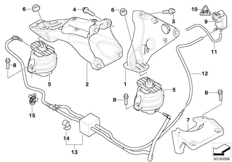 BMW 5 Serisi E60 E61 M47 N47 Motor Takozu 22116769874