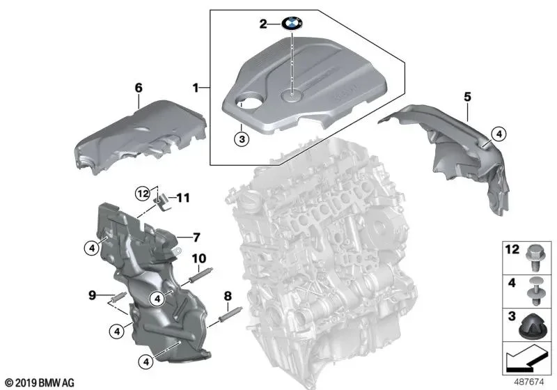 BMW 3 Serisi F30 Ön Akustik Kapak 11148514329