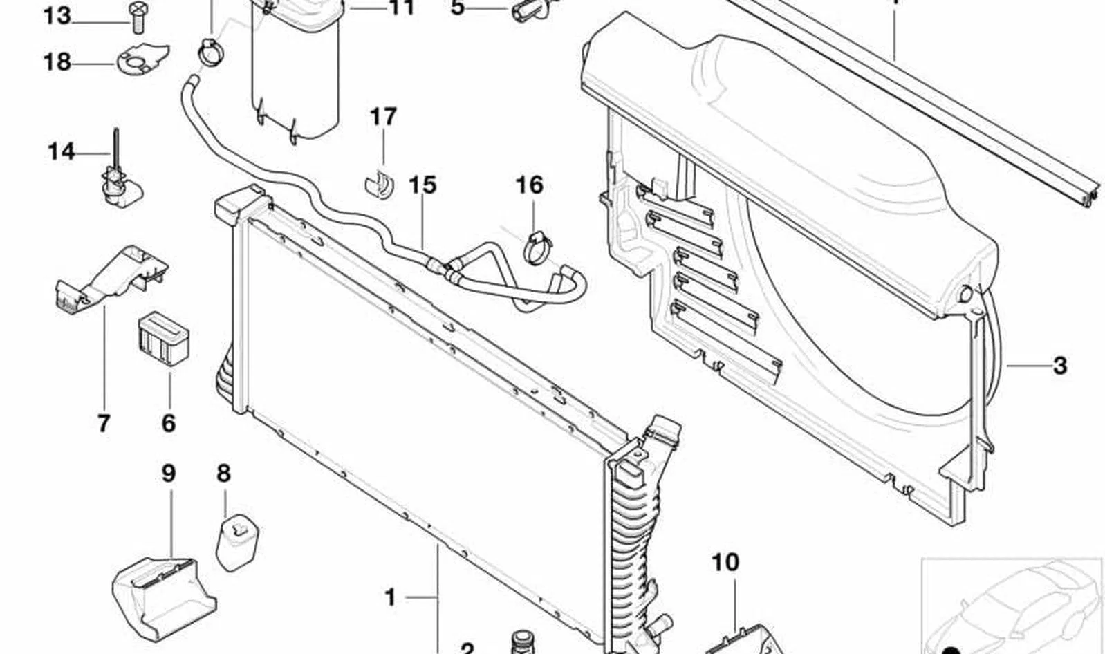 BMW E30 E34 E36 E38… M20 M21 M40 Radyatör Kapağı 140 17137639023 BMW GROUP