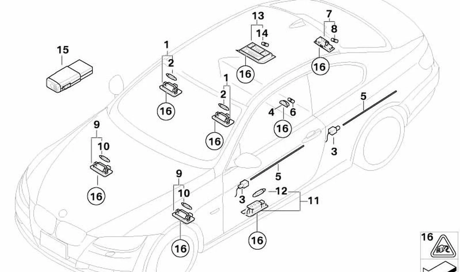 BMW Sağ Ön Kapı Ledi 63316958352