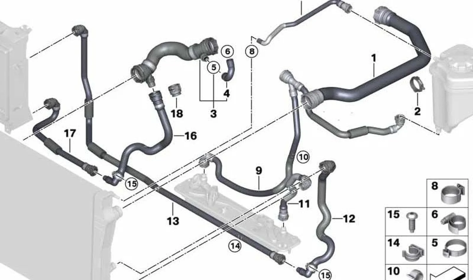 BMW X5 X6 E70 E71 E72 M57 Soğutma Hortumu 17127798489