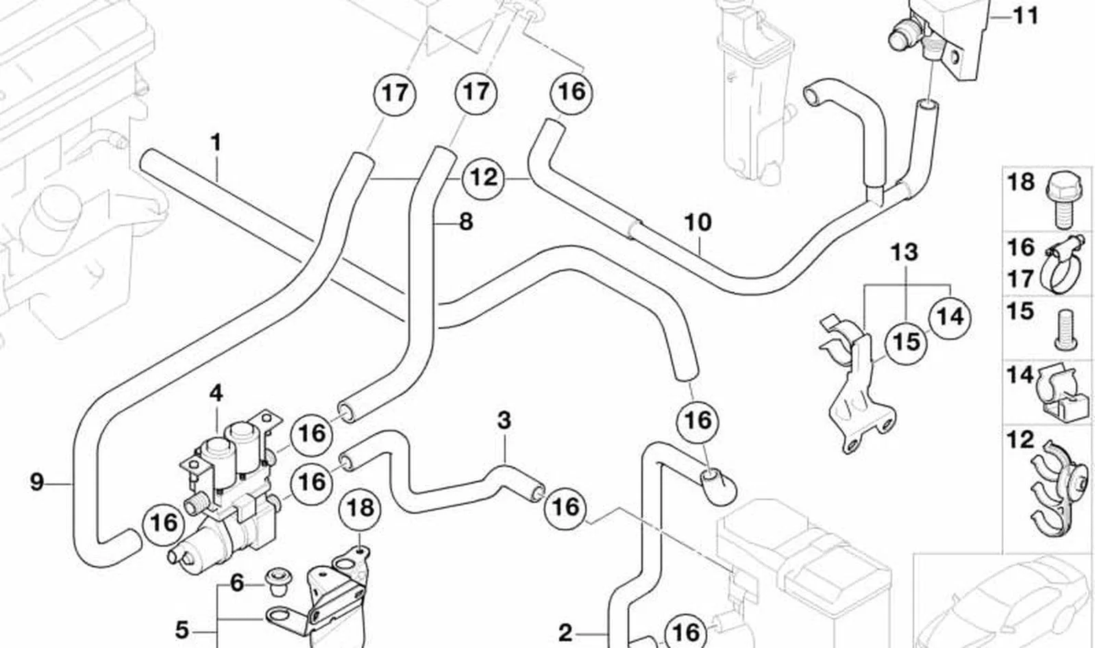 BMW Su Hortumu 64218383709