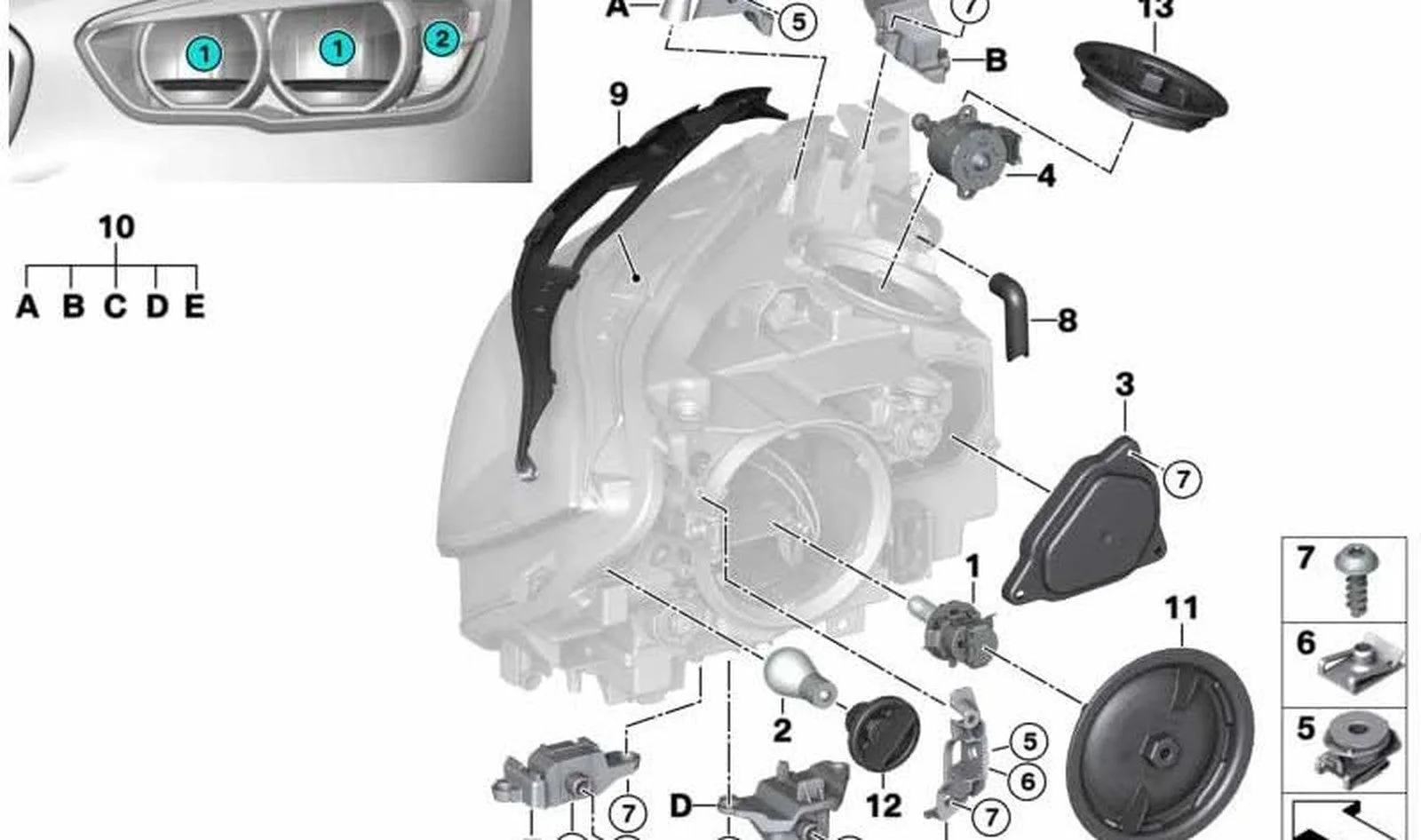 BMW 1 Serisi F20 F21 Tamir Takımı Sağ 63117428432