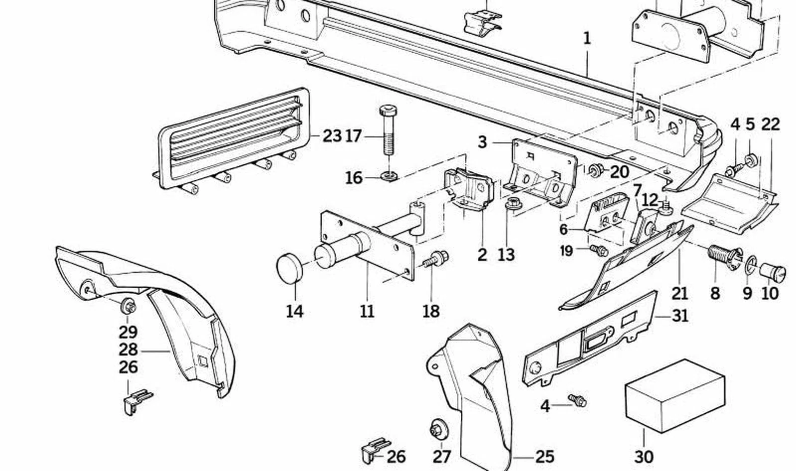 BMW 5 Serisi E34 Tampon Braketi Arka Sol/Sağ 51121944543