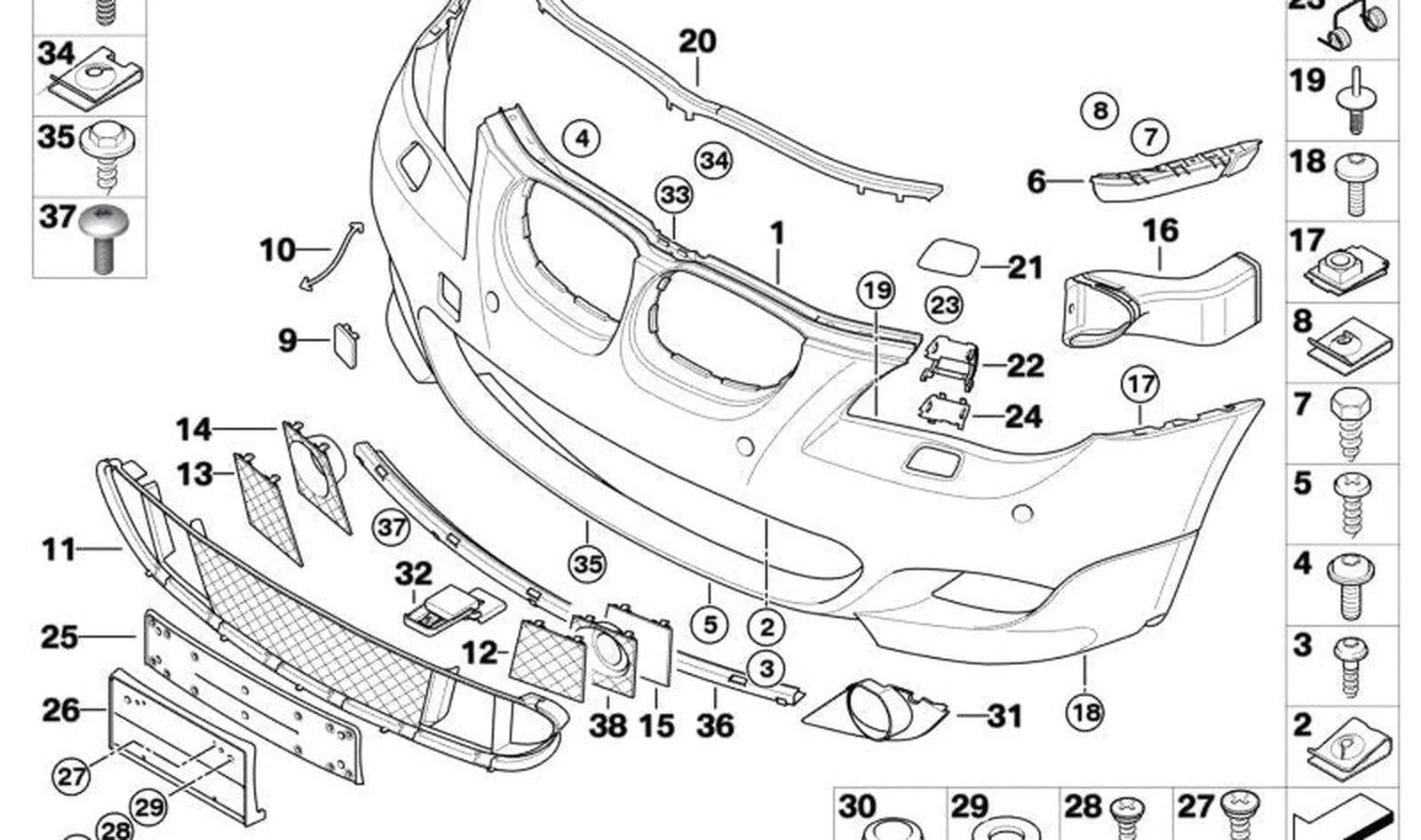 BMW 5 Serisi E60 E61 Tampon Braketi Ön Sol 51117033705