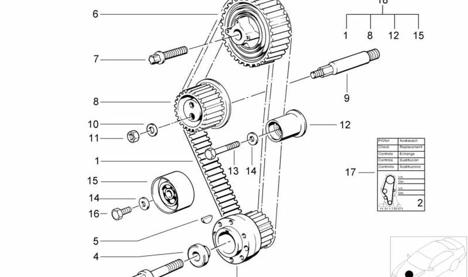 BMW 3 Serisi 5 Serisi E30 E34 E36 M40 Triger Saplaması 11311734677