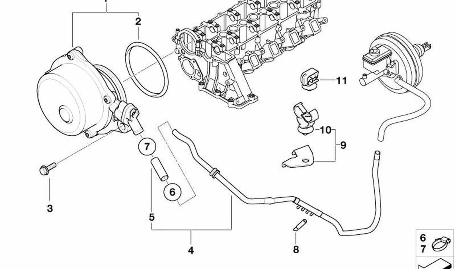 BMW E46 E60 E61 E83… M47 M47N2 Vakum Pompa Hortumu 11667789373
