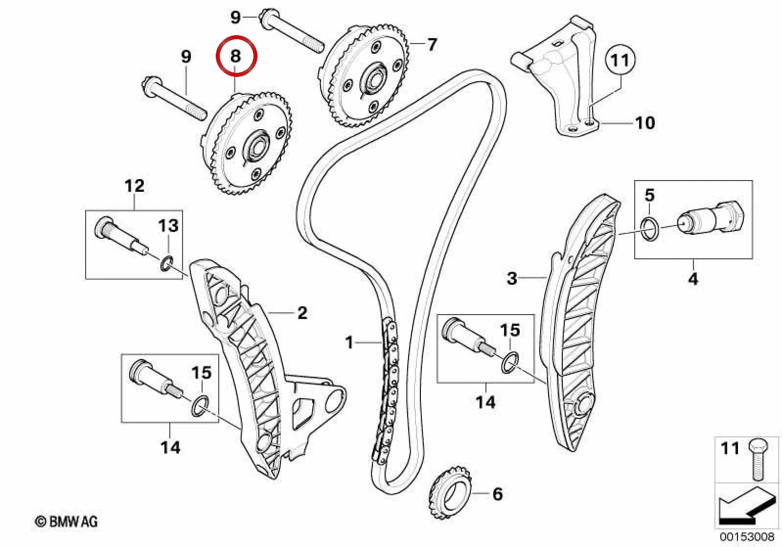 BMW F20 F21 F30 F31… N13 Vanos Eksoz Mini R55R60 11367536085