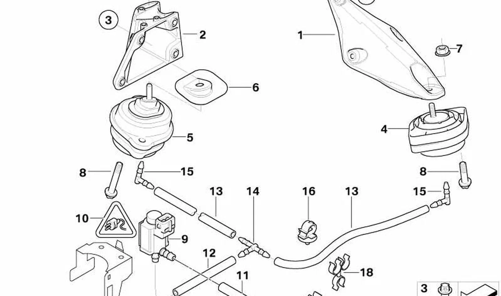 BMW X3 E83 Motor Kulağı Sol 22113414583