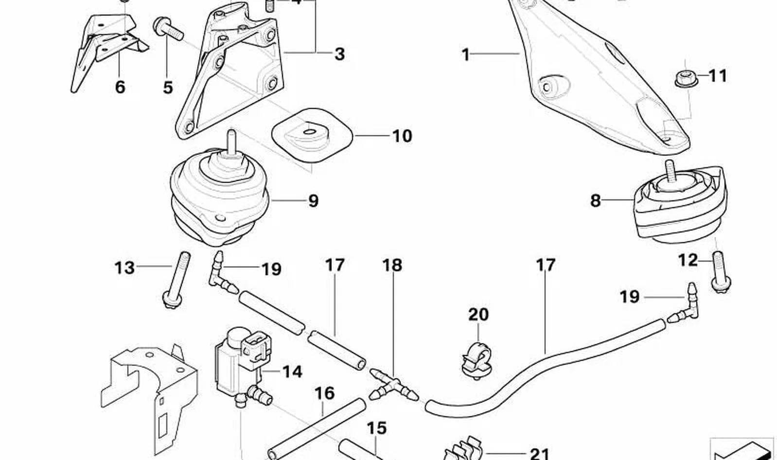 BMW X3 E83 Motor Kulağı Sol 22113421297