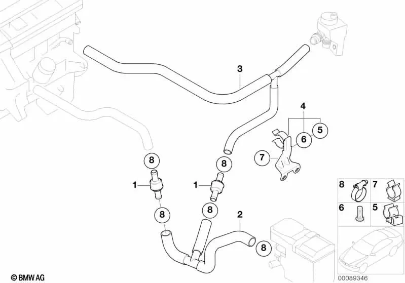 BMW X5 E53 M57 Kalorifer Hortumu 64218381226