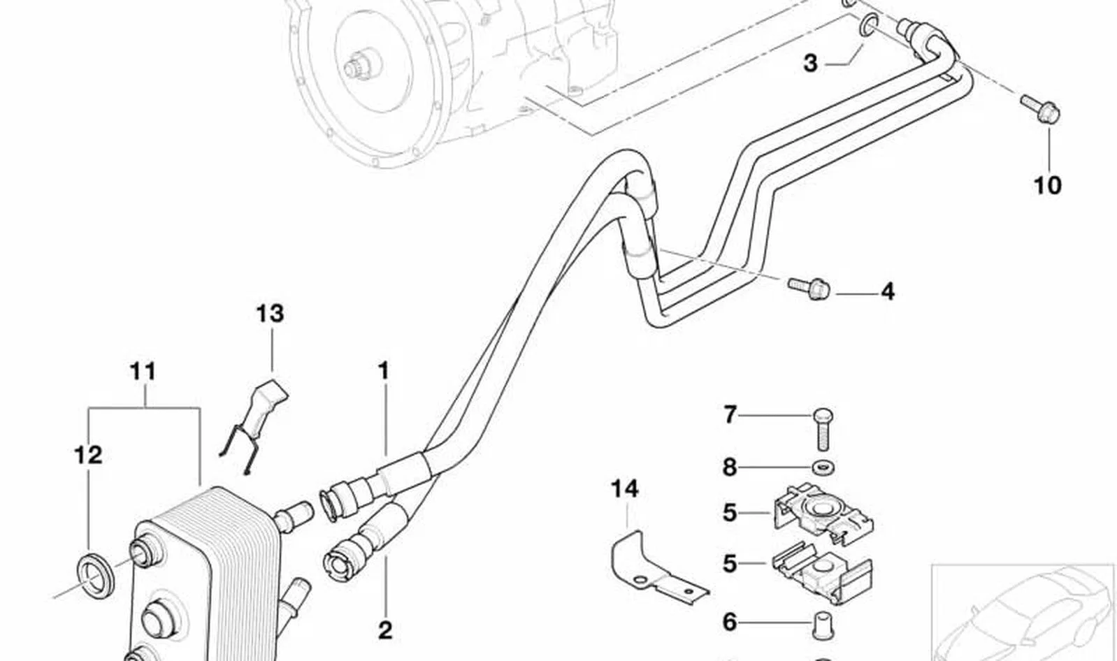 BMW X5 E53 M57 M57N Şanzıman Soğutucu Geri Dönüş Borusu 17227788269