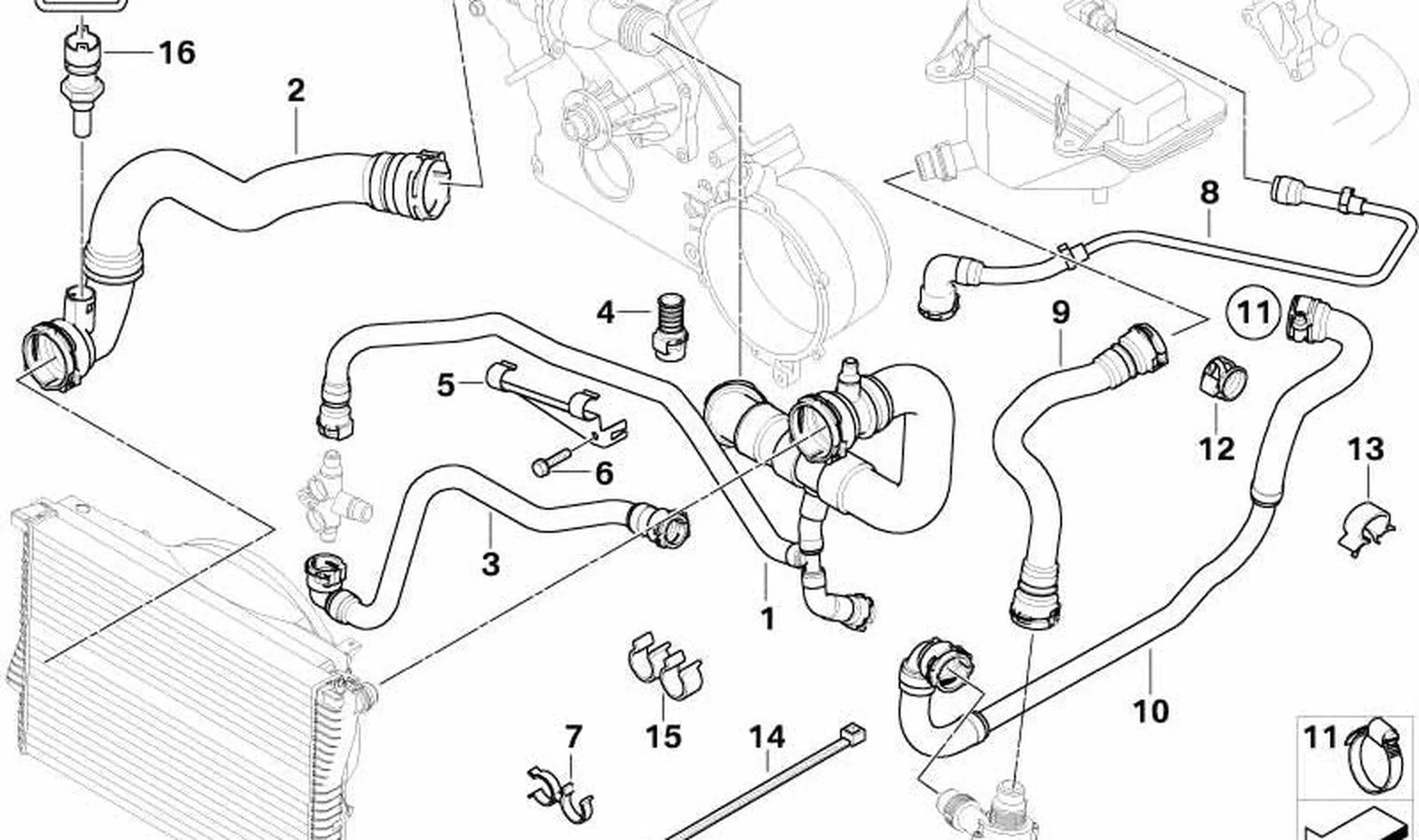 BMW X5 E53 Su Hortumu 11537500746