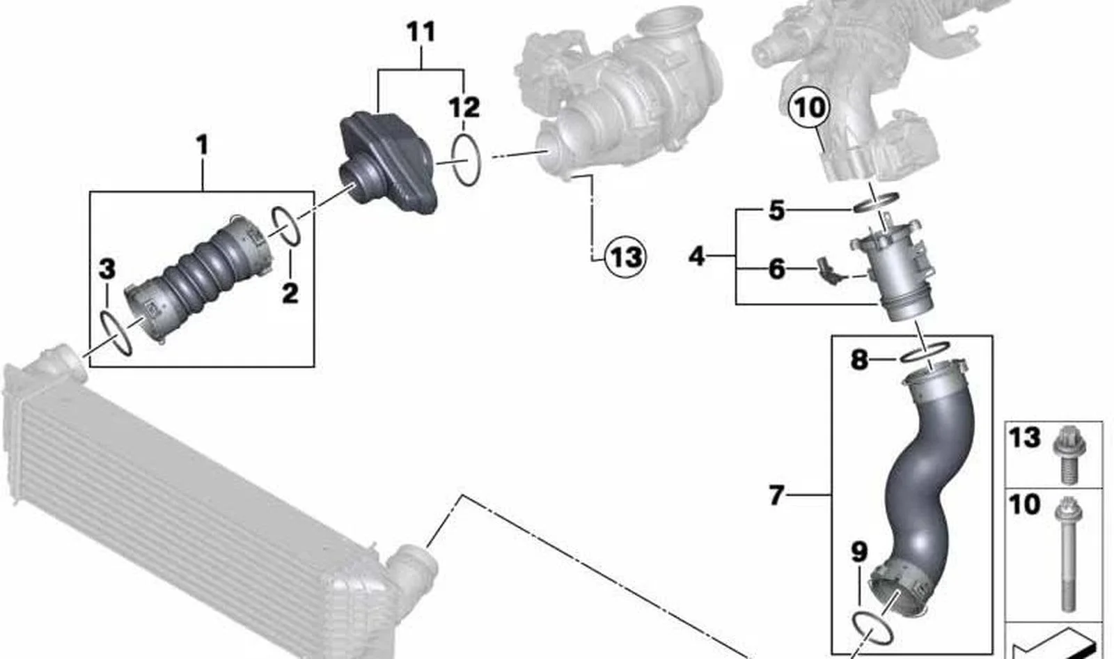 BMW X5 F15 Turbo Hortumu 11617823236