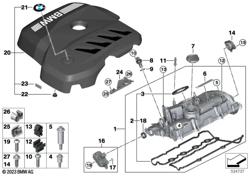 BMW 3 Serisi G20 Yağ Dolum Kapağı 11128654637
