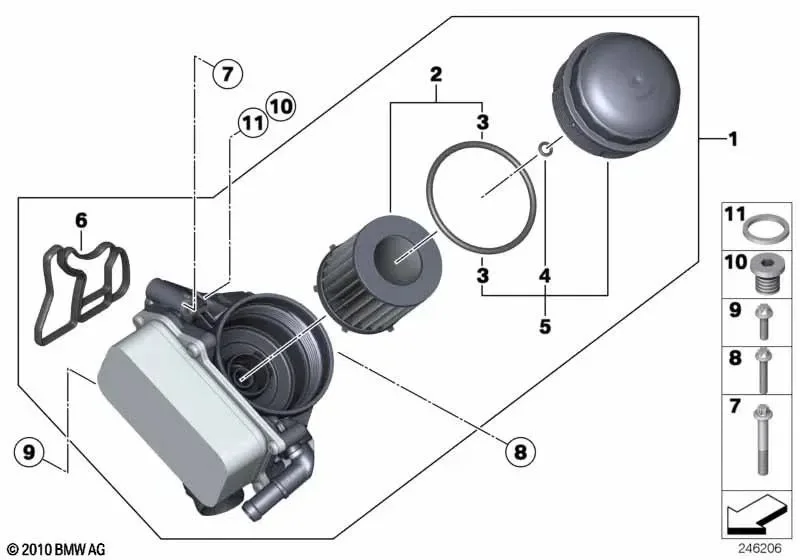 BMW E84 E89 F06 F10… N20 N55 Yağ Kütüğü Filtre 11428637812