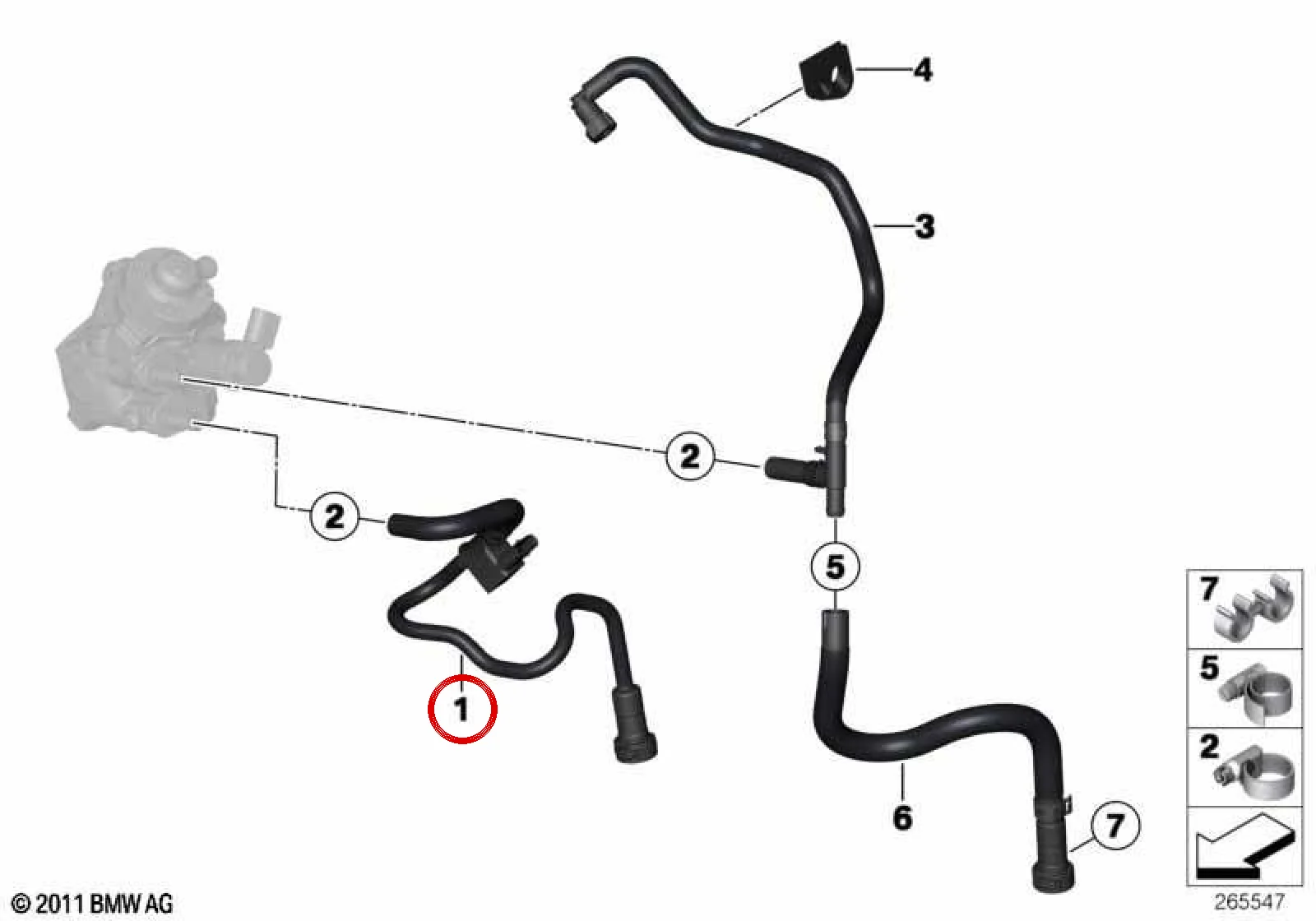 BMW F20 F21 F22 F30… N47 Yakıt Hortumu 13538594893 BMW GROUP
