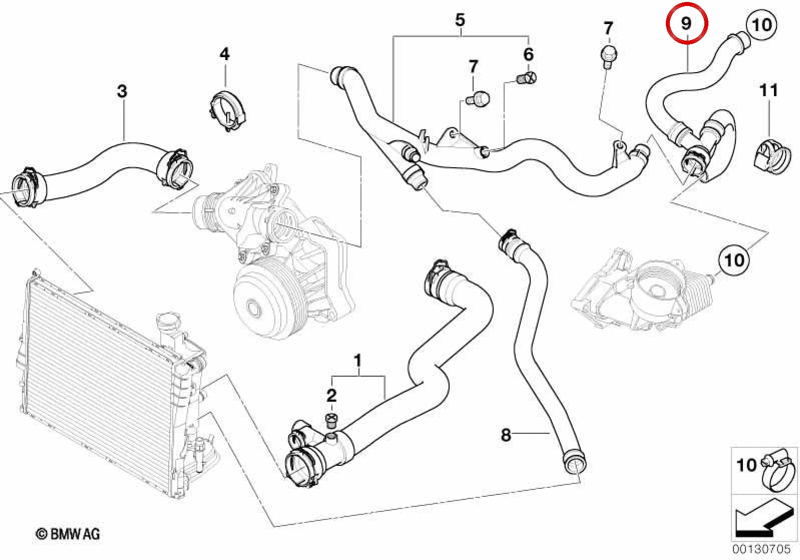 BMW 3 Serisi E46 M47 Devirdaim Hortumu 11537787405