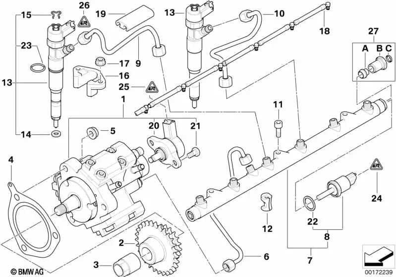 BMW E38 E39 E46 E53 M57 Enjektör Pulu 13537785722
