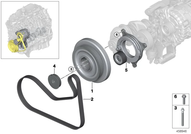 BMW F20 F21 G01 G02… B37 B57 N47 Gergi Kütüğü (Makaralı) 11288579118 BMW GROUP