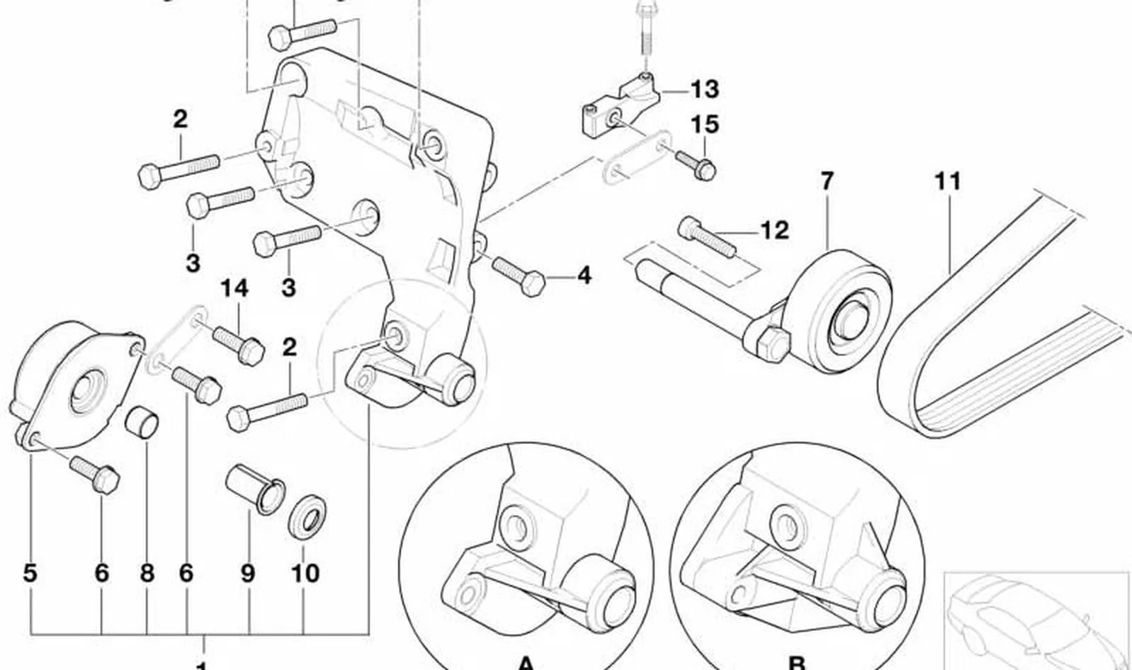 BMW E38 E39 E46 E53 M57 Gergi Makarası (Klima Kayışı) 64557788684