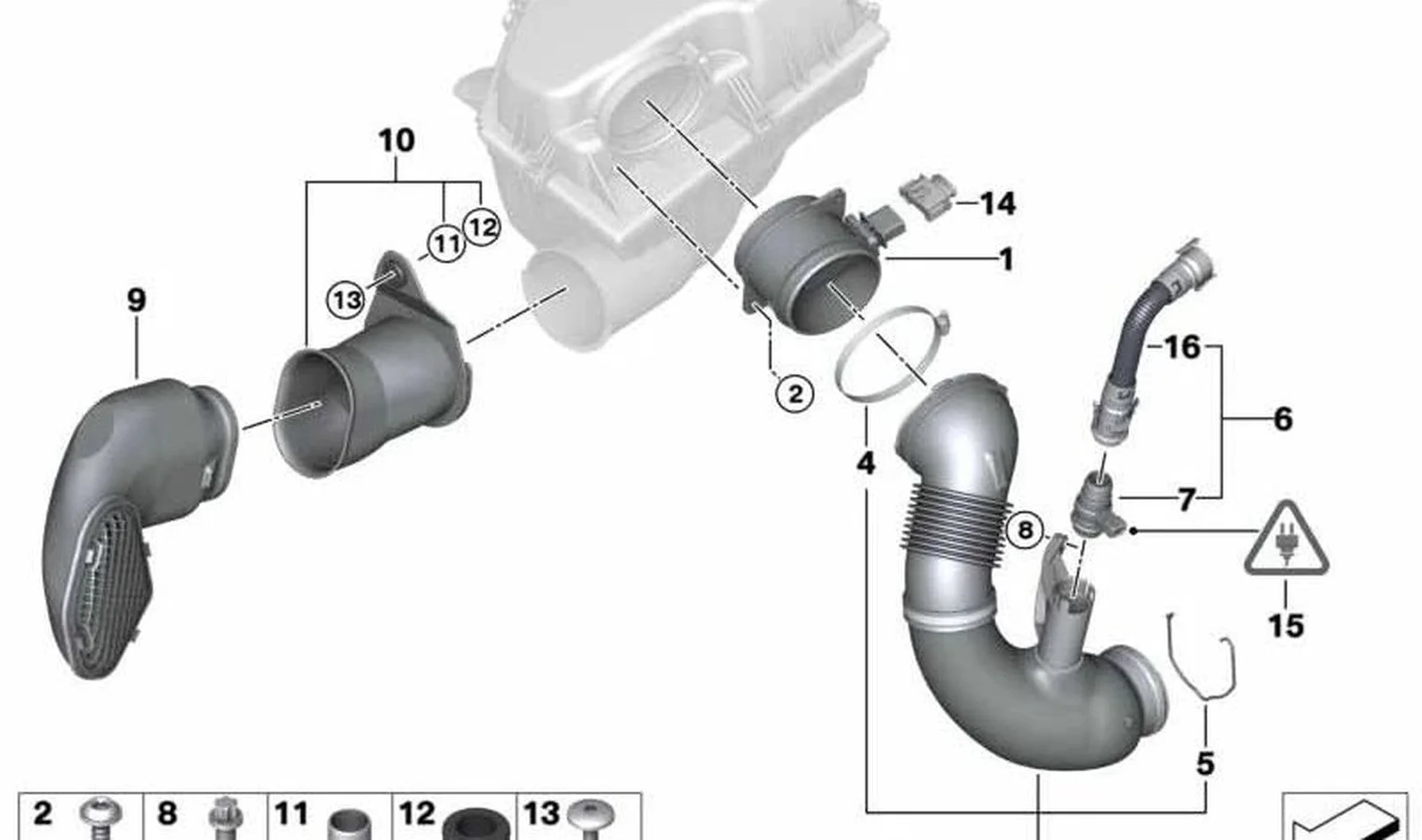 BMW 5 Serisi E60 E61 N47 Hava Emiş Borusu 13717801547