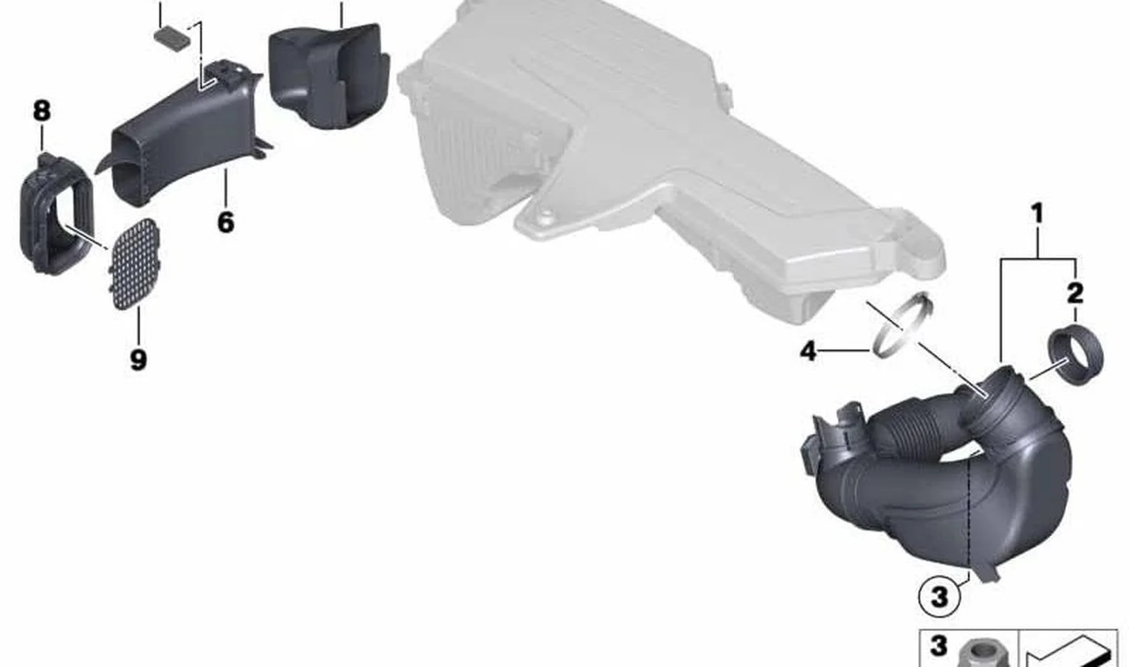 BMW F20 F21 F30 F32… N20 N26 Hava Filtre Borusu 13717605045