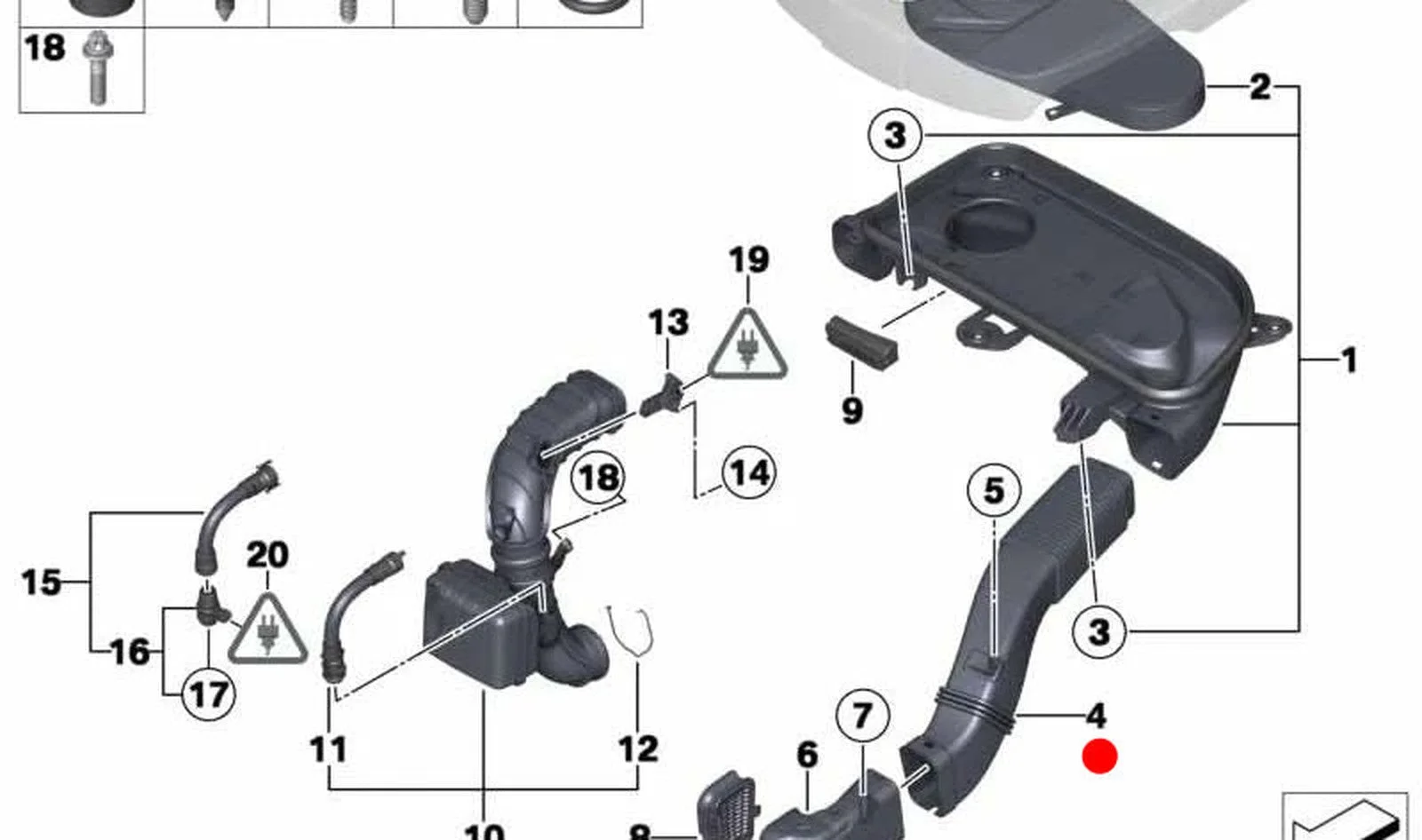 BMW F01 F02 F07 F10… N47 N57 Hava Filtre Hortumu 13717811597