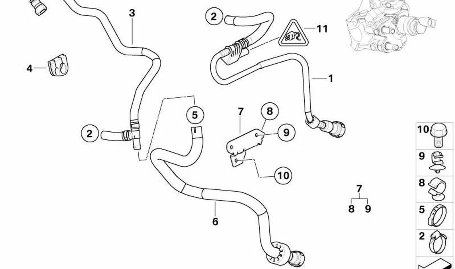 BMW 5 Serisi F07 F10 F11 Hortum 13537810784