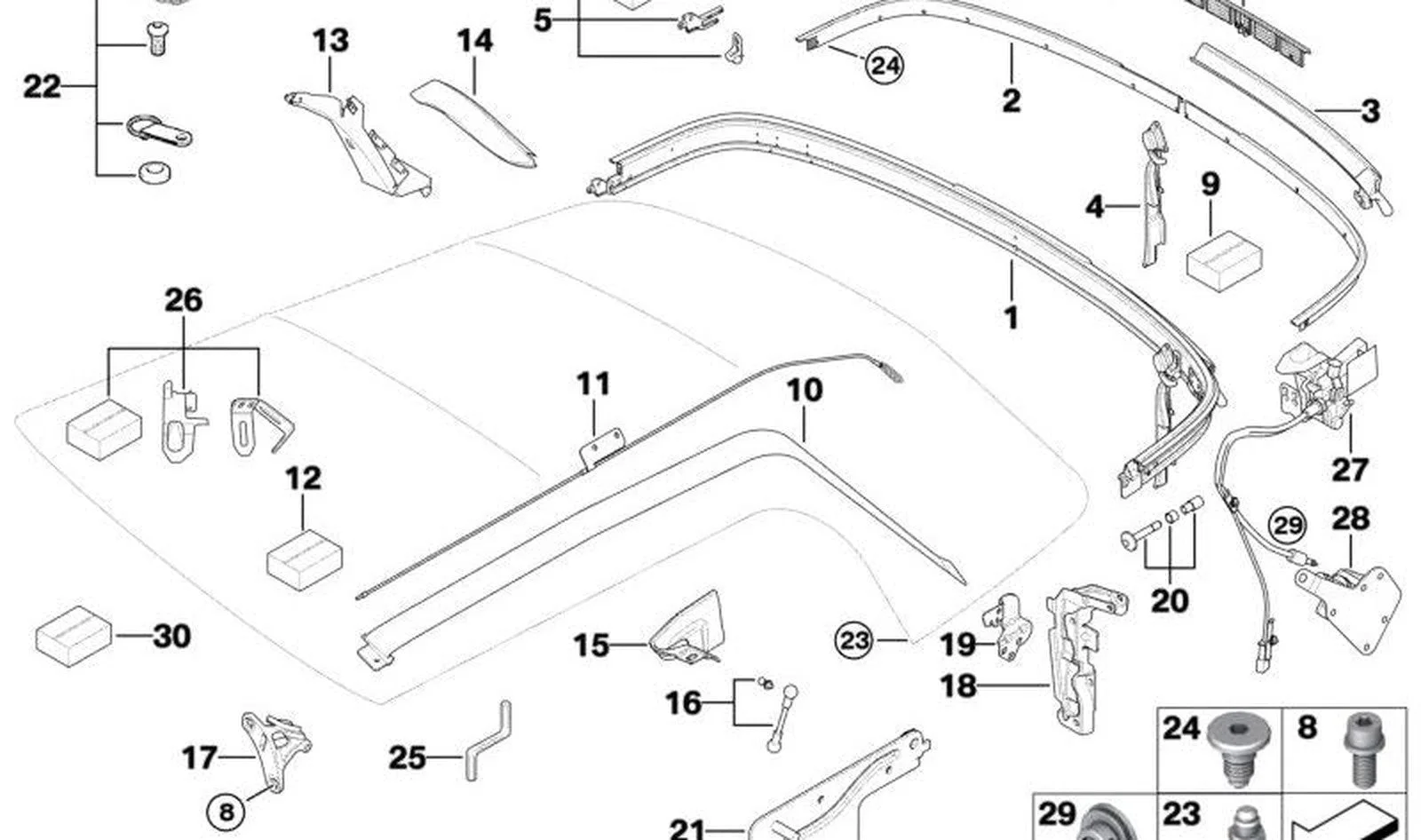 BMW Mini Tente Arka Çıtası Sağ 51137123438