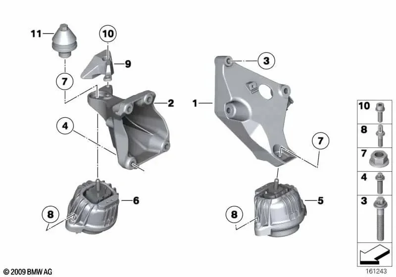 BMW E81 E82 E84 E87… N47 Motor Kulağı Alüminyum L Sol 22116775041
