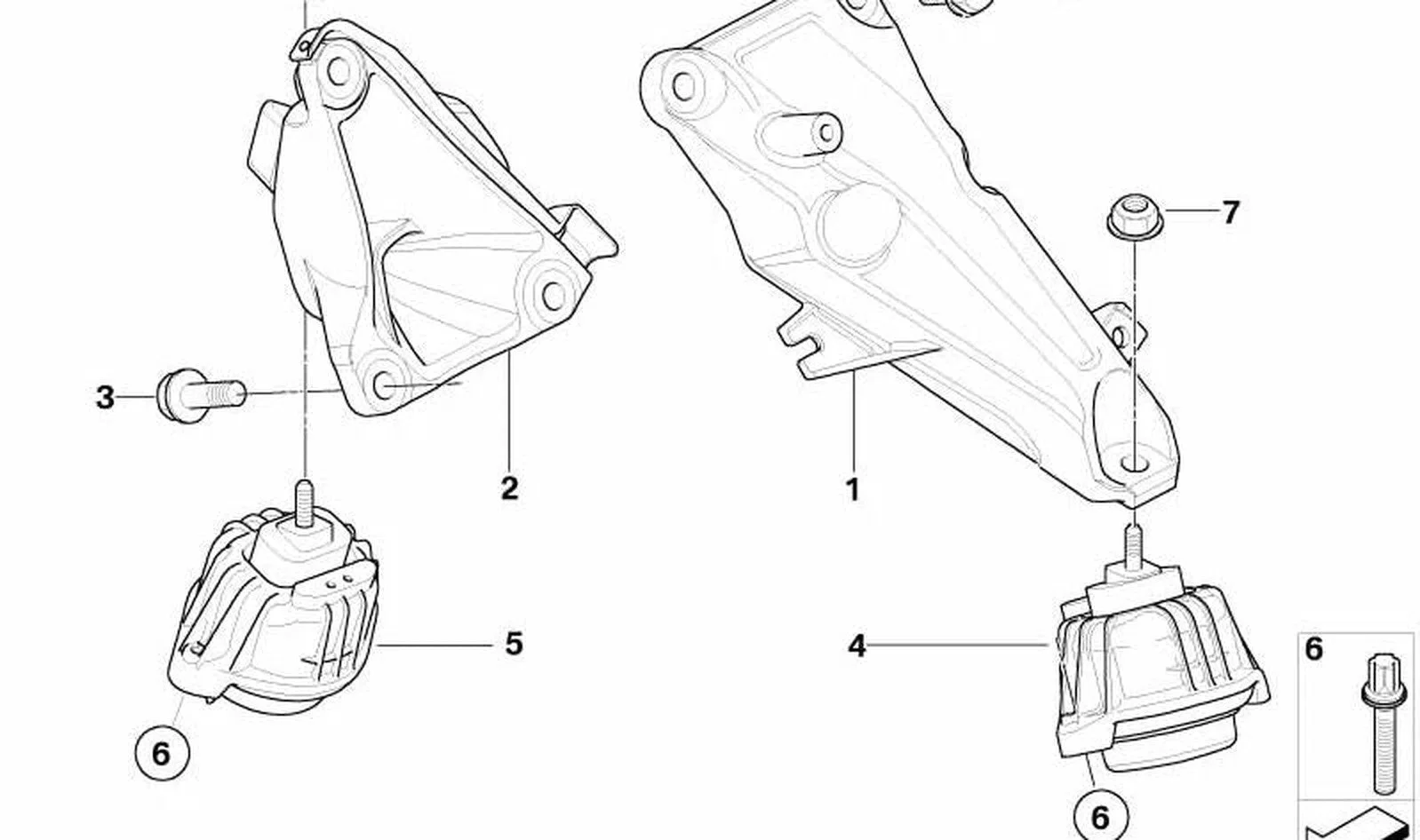 BMW E84 E87 E90 N45 N46 Motor Kulak Braketi Sağ BM_22116760308