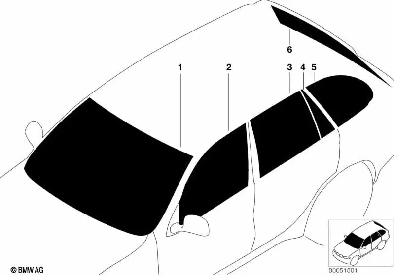 BMW Ön Cam Yeşil 51317064861