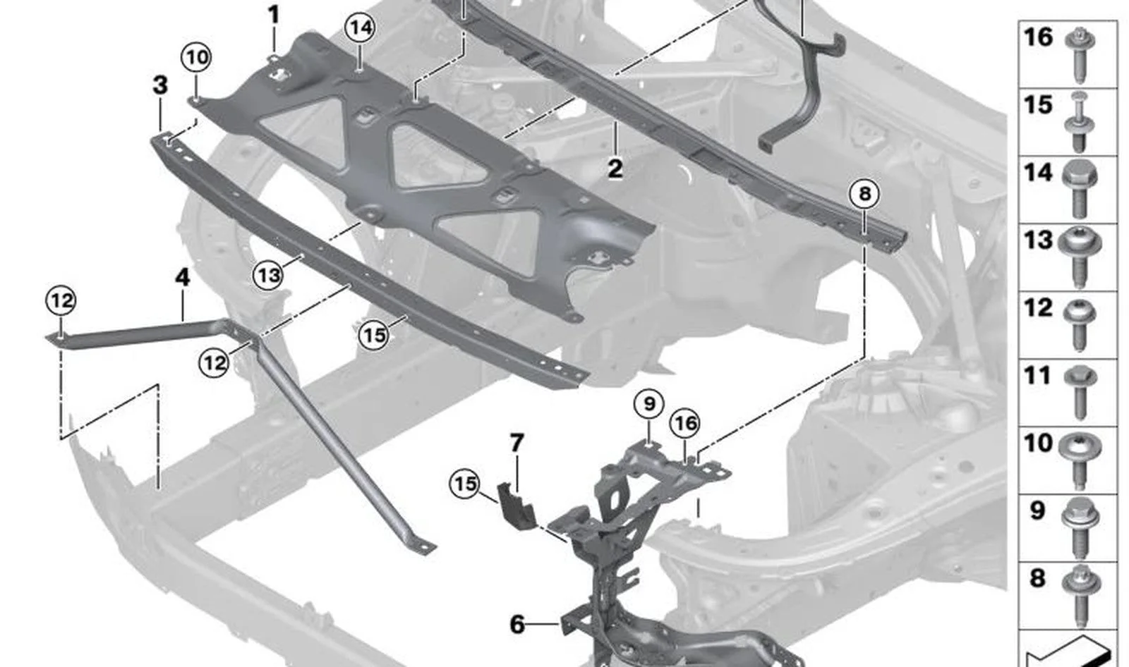 BMW F91 G11 G12 G14… Panel Destek Sacı Demiri Ön 51647409749