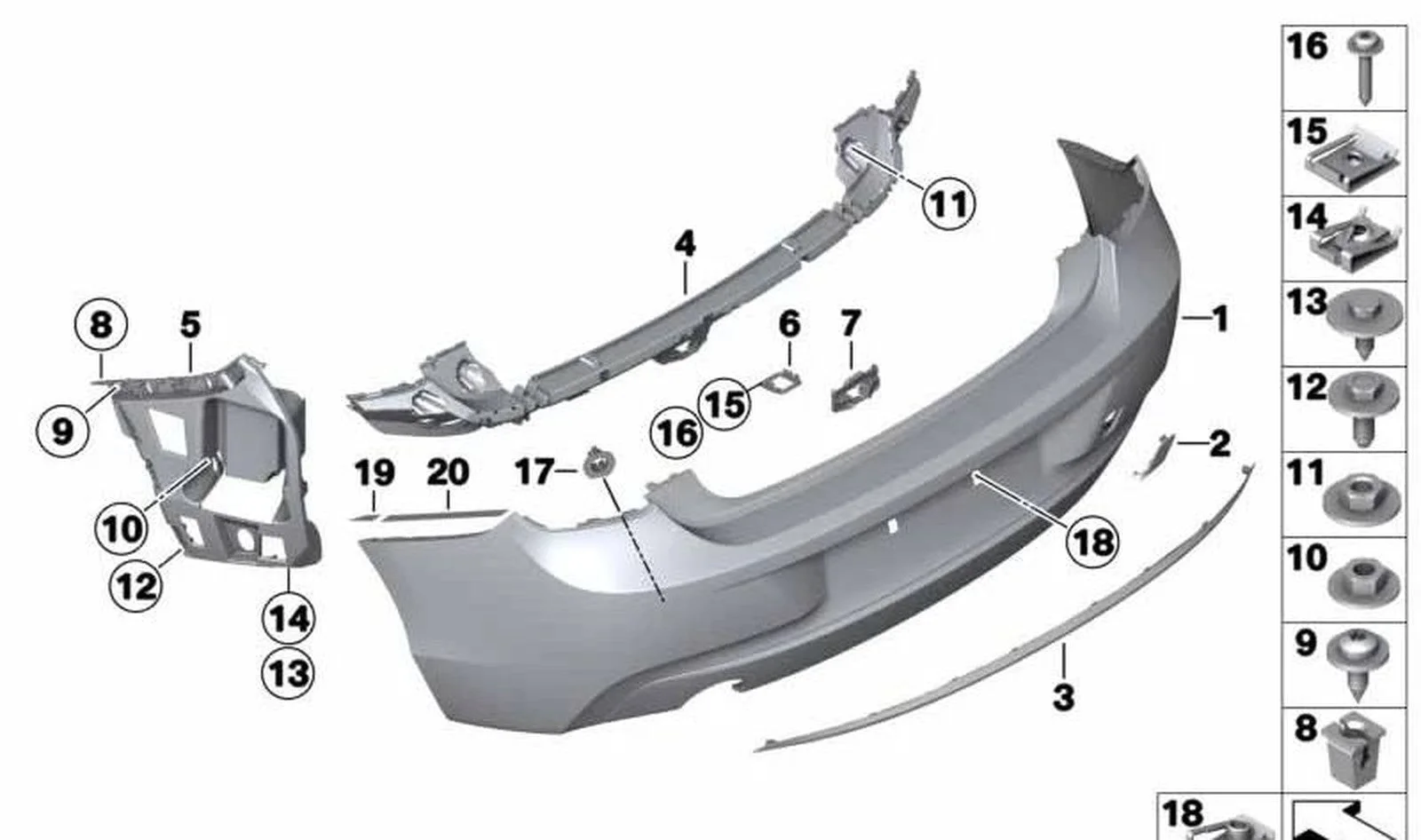 BMW 1 Serisi F20 F21 Tampon Arka Çekidemir Kapağı M 51127293548