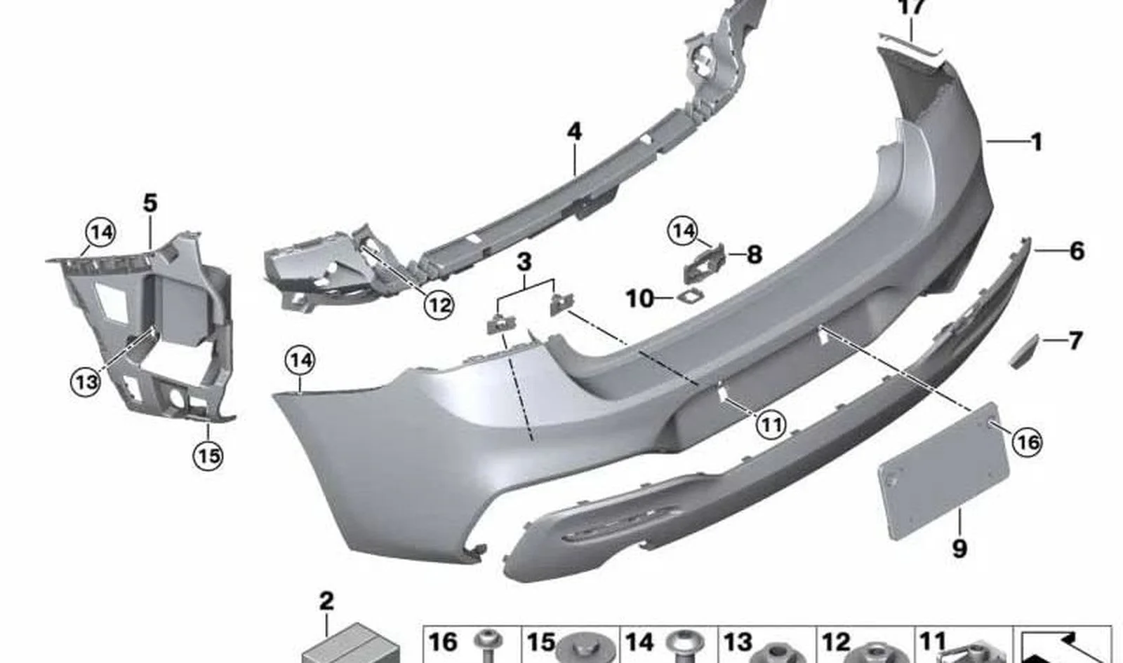 BMW Tampon Bakaliti Arka Orta 51127371712