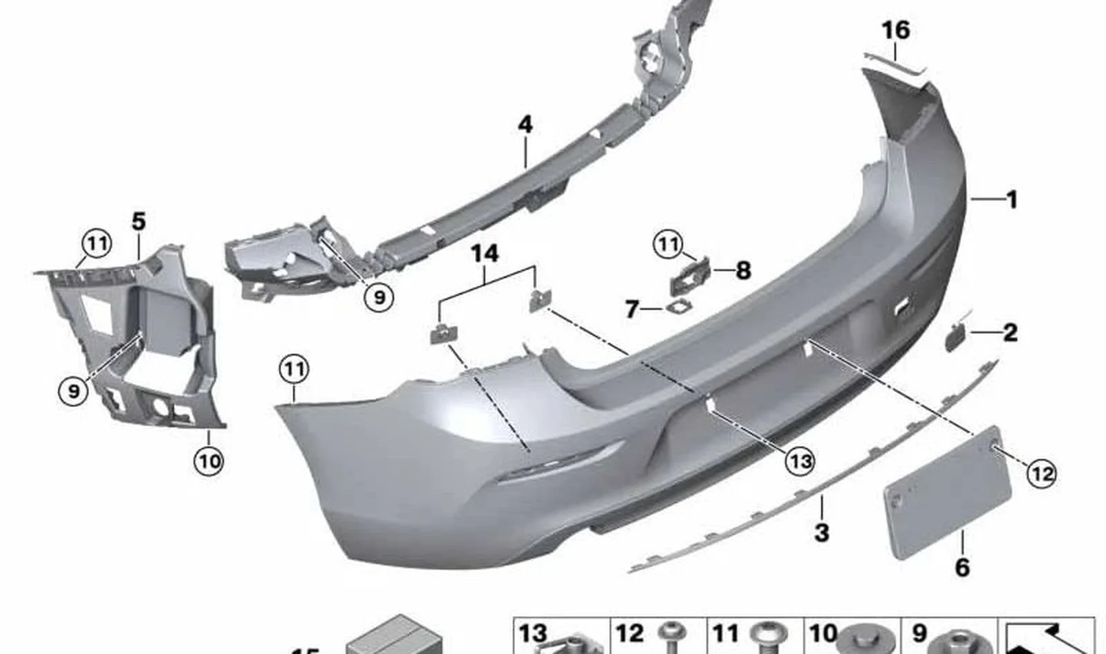 BMW 1 Serisi F20 F21 Tampon Braketi Arka R Sağ 51127371754