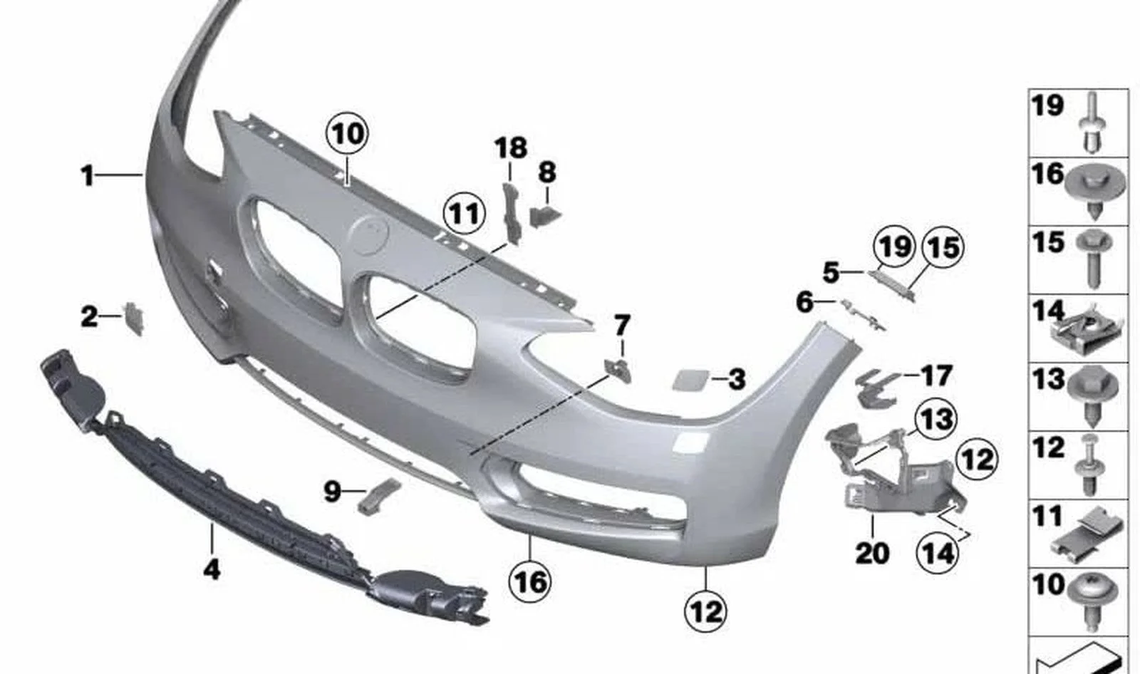 BMW 1 Serisi F20 F21 Tampon Braketi R Sağ 51117371740