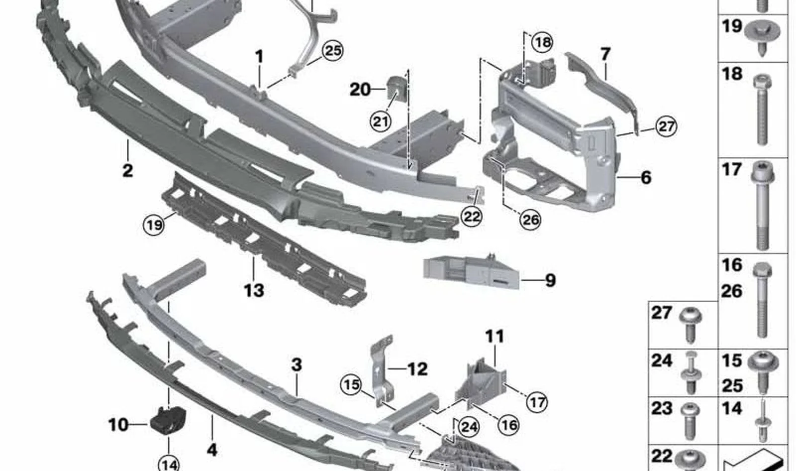 BMW 5 Serisi G30 Tampon Darbe Emici Ön Üst 51118062846