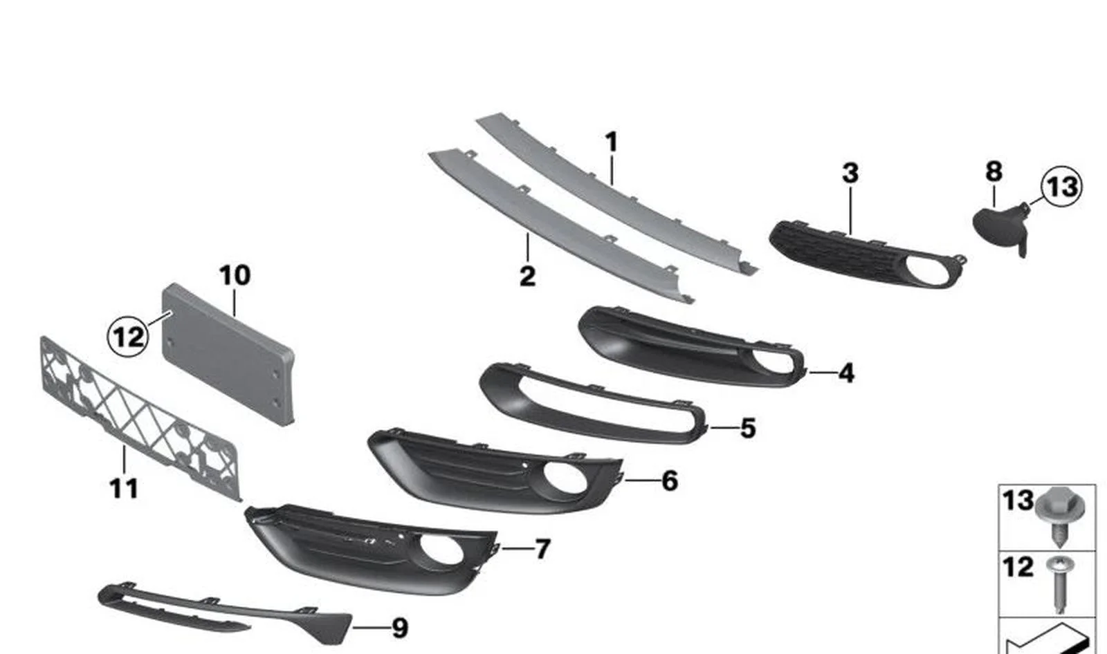 BMW 1 Serisi F20 F21 Tampon Izgara Açık R 51117272558