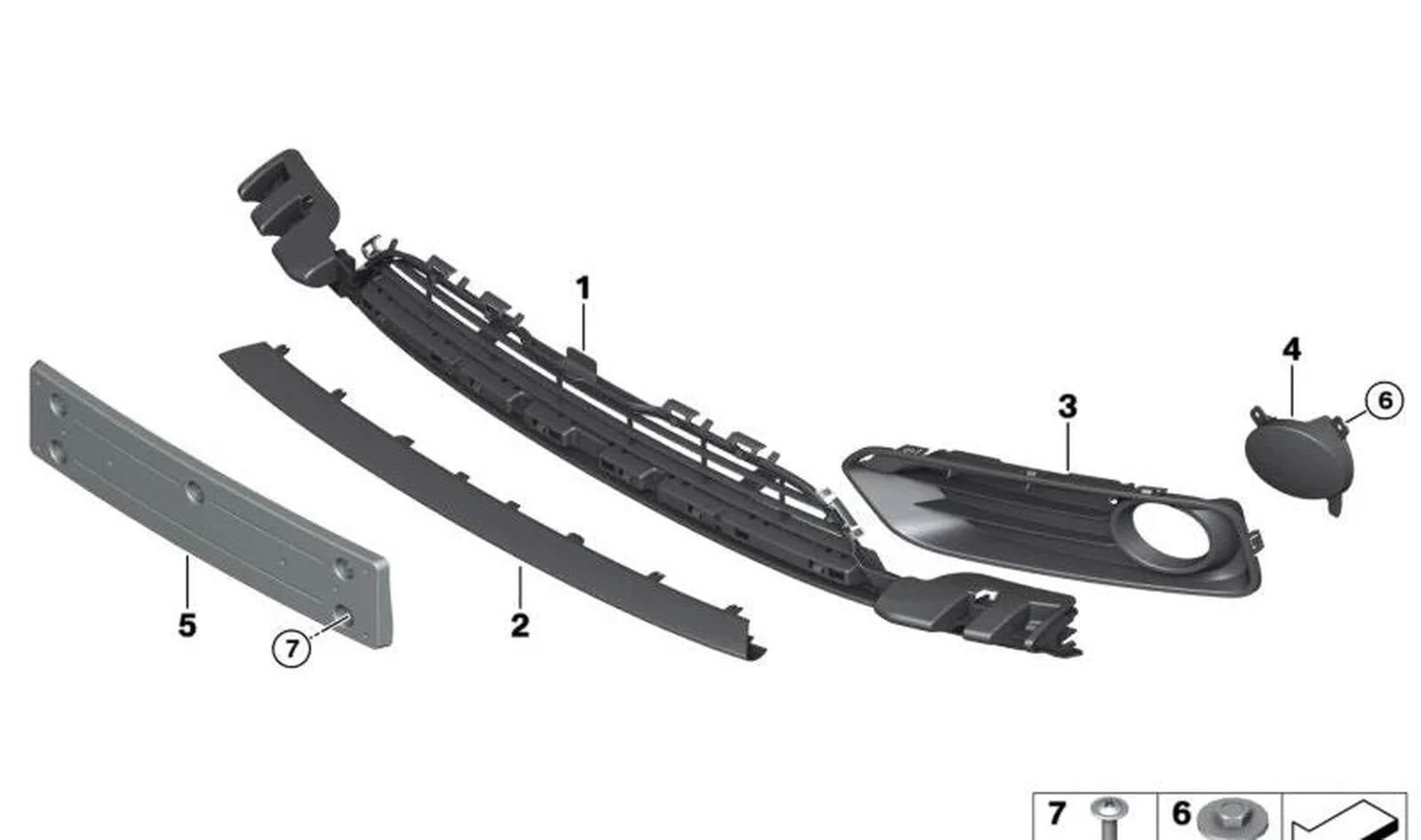 BMW 1 Serisi F20 F21 Tampon Izgarası Ön L 51117371667
