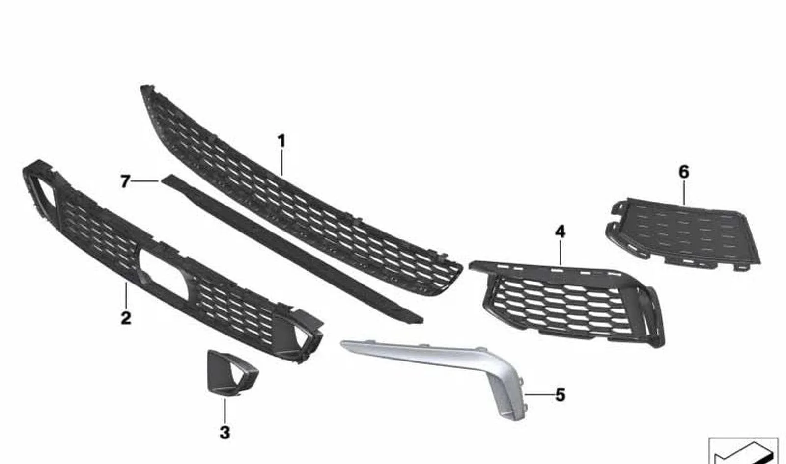 BMW 5 Serisi G30 Tampon Izgarası Ön L Sol 51118064963