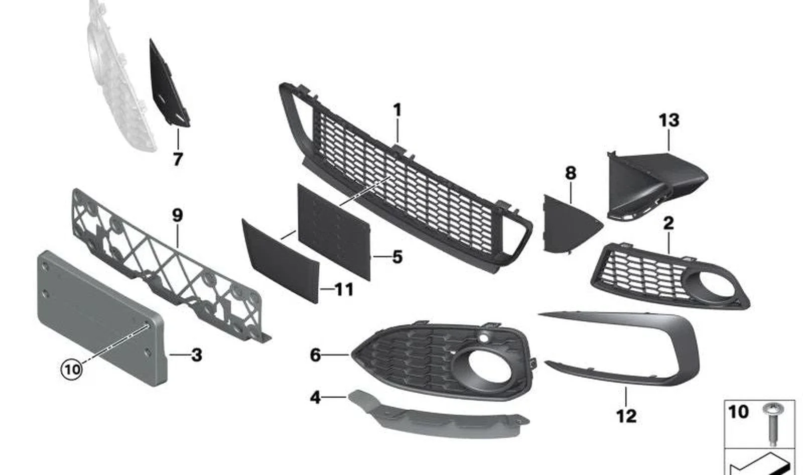 BMW 1 Serisi F20 F21 Tampon Izgarası Ön L M 51118048967
